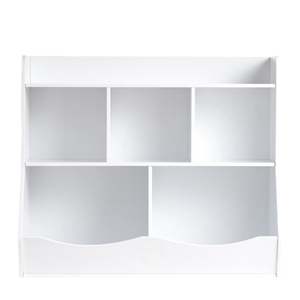 Kids Toy Storage Organizer With Bookshelf, 5-Cubby, White