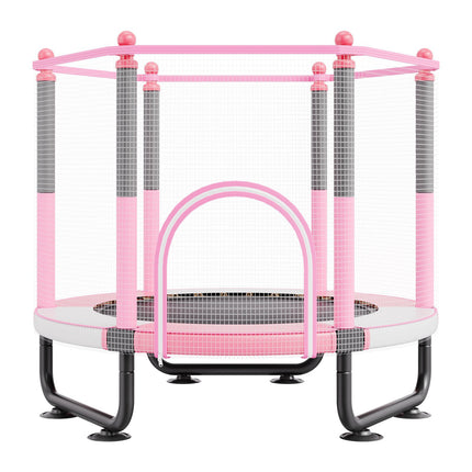 Kids Trampoline 60-Inch, Enclosure Net, Basketball Hoop