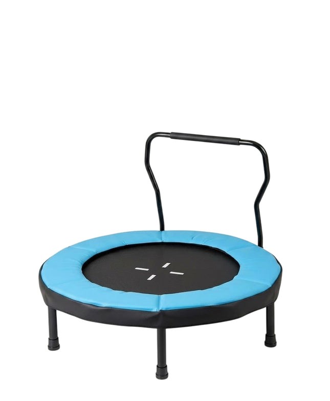 Dětská trampolína s madlem, 102 cm, nosnost 100 kg, modrá
