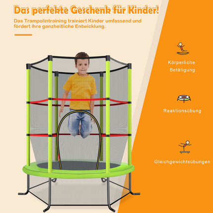 Kinder-Trampolin mit Sicherheitsnetz, 165cm, 135kg Tragkraft