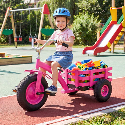 Kids Tricycle with 15" Inflatable Tires – Pink