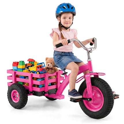 Kids Tricycle with 15" Inflatable Tires – Pink