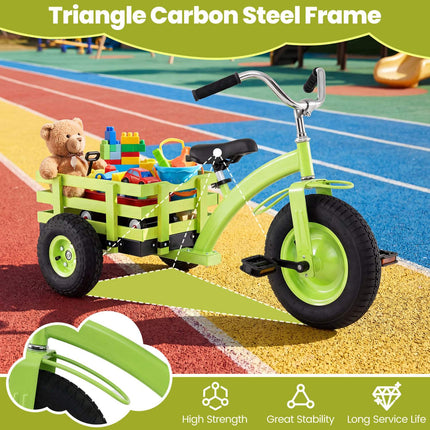 Kids Tricycle with 15" Rubber Tires, Adjustable Seat