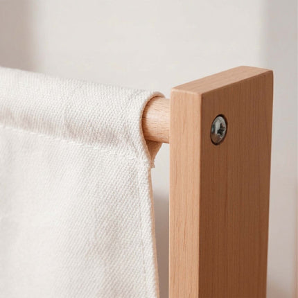 Kids' Wall Bookshelf with Fabric Pockets, MDF & Polyester