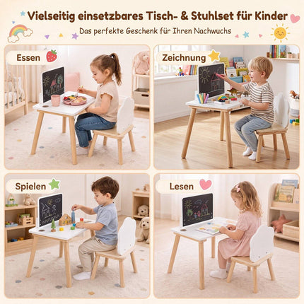 Kids Weaning Table and Chair Set with Chalkboard