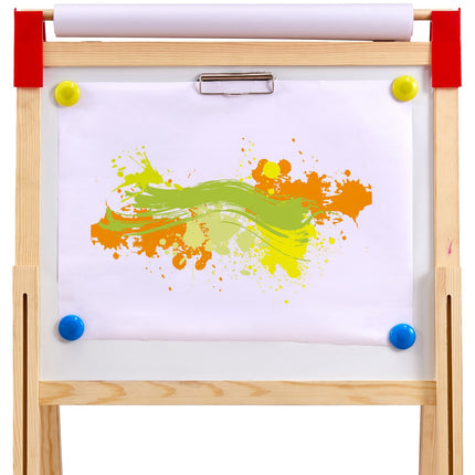Kids Wooden Art Easel, 3-in-1 Double-Sided Magnetic