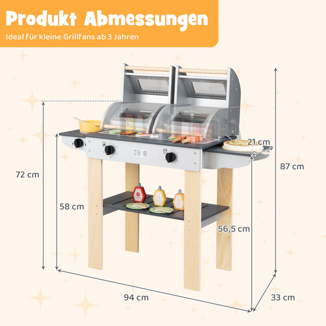 Dětský dřevěný gril s příslušenstvím, od 3 let