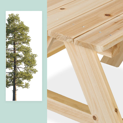 Kids Wooden Picnic Table with Benches, Outdoor Furniture