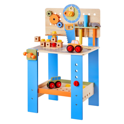 Kids Wooden Workbench Toy Set, 62-Piece, Age 3+