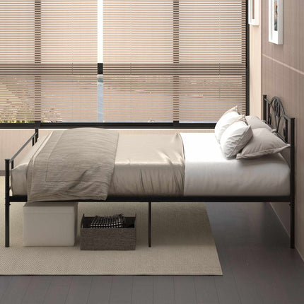 King-Size Steel Bed Frame 160x200 cm with Storage