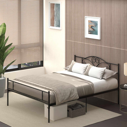 King-Size Steel Bed Frame 160x200 cm with Storage
