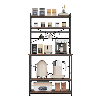 Kitchen Baker's Rack 800mm, Adjustable Shelves, 12 Hooks