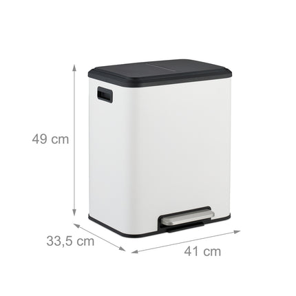 Kuchyňský koš na tříděný odpad, 2 komory, 15L