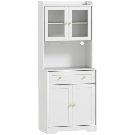Kuchyňská skříň s pracovní deskou a držákem sklenic, 170 cm, MDF, bílá