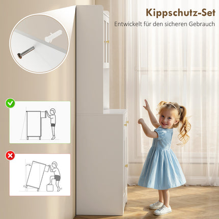 Kuchyňská skříň s pracovní deskou a držákem sklenic, 170 cm, MDF, bílá
