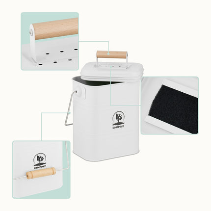 Kuchyňský koš na bioodpad 3.5L, nepropouští pach, s filtry