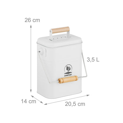 Kuchyňský koš na bioodpad 3.5L, nepropouští pach, s filtry