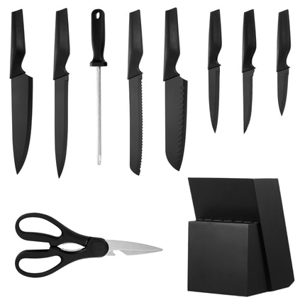 Kitchen Knife Set, 15-Piece with Block and Sharpener