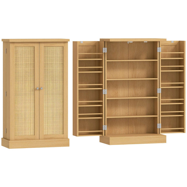 Keukenkast, rotan, 104 cm, 12 kruidenrekken