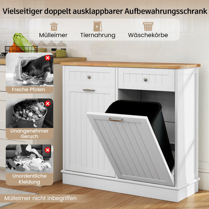 Kuchyňská skříňka na odpadky s krájecí deskou a zásuvkami