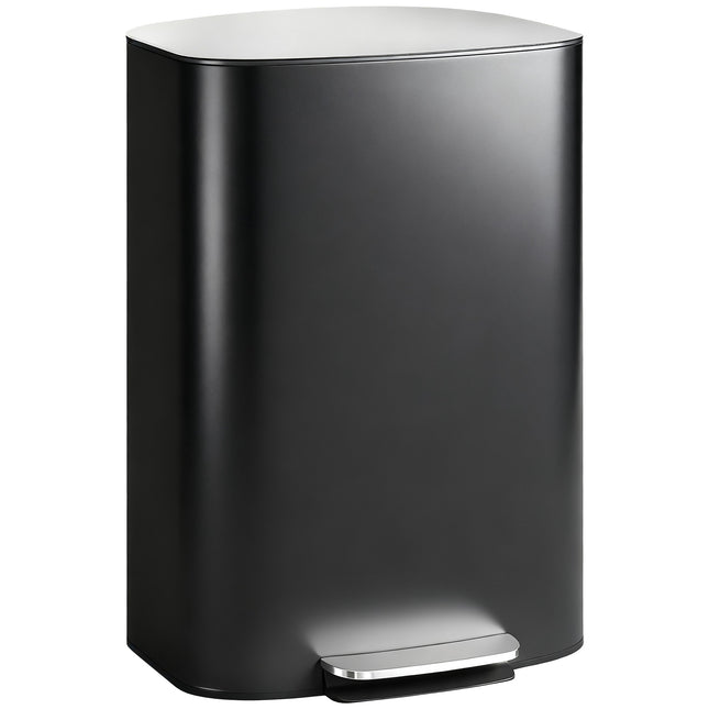 Keukenafvalbak 50 liter, met pedaal, softclose, zwart