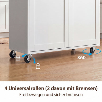 Kitchen Trolley with Drawer, Spice Rack, Towel Holder