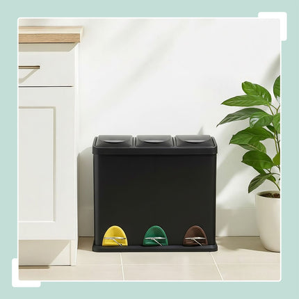 Mülleimer Küche, 3 Fächer, 3 x 8L