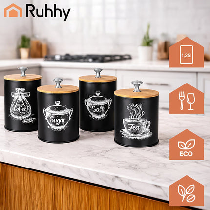 Kuchyňské dózy - 4 ks Ruhhy 24578