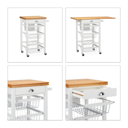 Kuchyňský vozík se sklopnou pracovní deskou