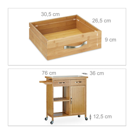 Kuchyňský vozík s mramorovou deskou