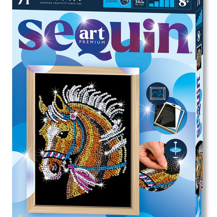 Kitfix DIY sada Sequin Art Blue Premium kůň