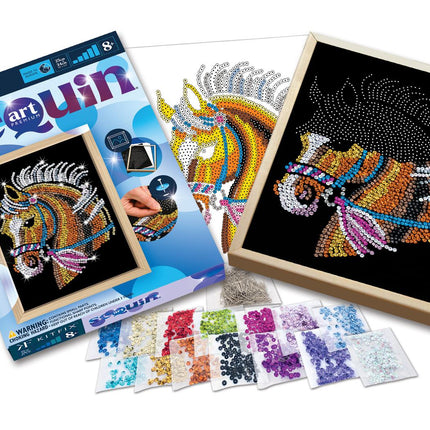 Kitfix DIY sada Sequin Art Blue Premium kůň