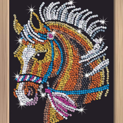 Kitfix DIY sada Sequin Art Blue Premium kůň