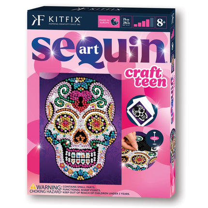 Kitfix DIY sada Sequin Art Craft Teen cukrová lebka