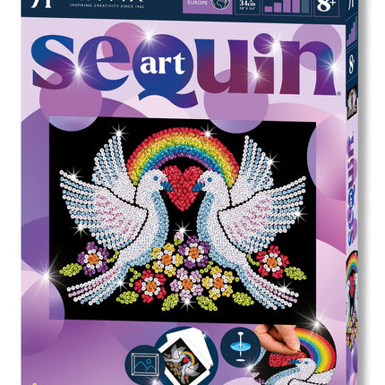 Kitfix DIY sada Sequin Art Purple holubice naděje