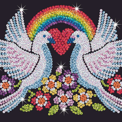 Kitfix DIY sada Sequin Art Purple holubice naděje