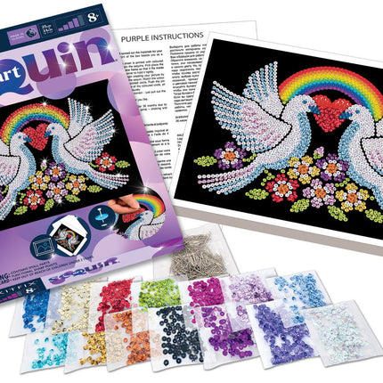 Kitfix DIY sada Sequin Art Purple holubice naděje