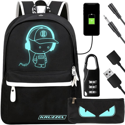 Kruzzel 19374 svítící USB batoh