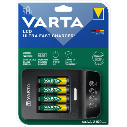 LCD ultrarychlá nabíječka AA/AAA vč. 4xAA