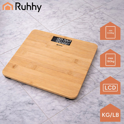 LCD osobní váha – dřevěná Ruhhy 22522