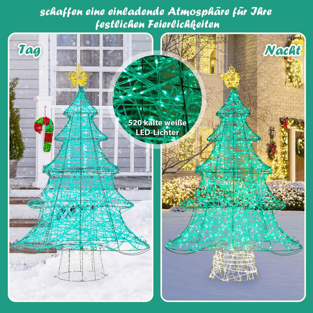 LED umělý vánoční stromek 123cm, 520 světel, hvězda