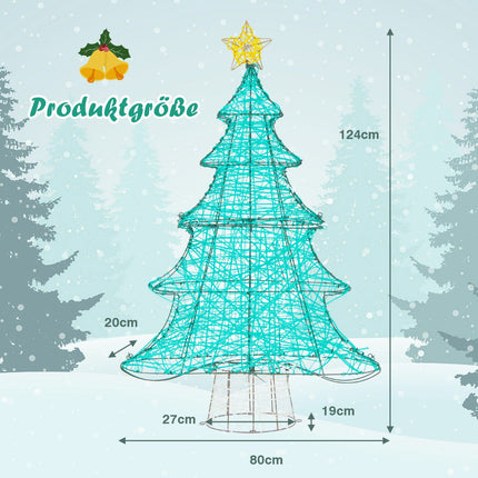 LED umělý vánoční stromek 123cm, 520 světel, hvězda