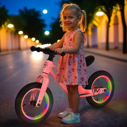 LED odrážedlo, kolo 12"", růžová