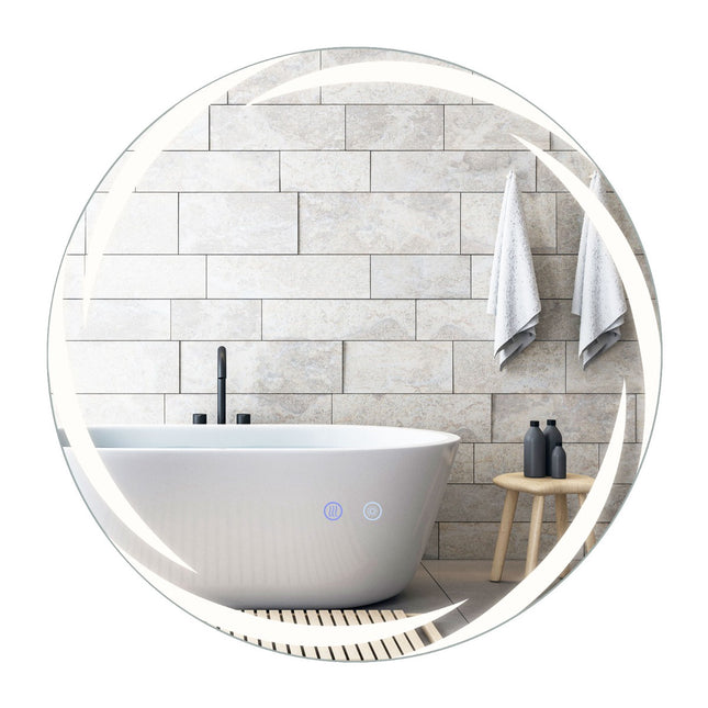 LED Bathroom Mirror, Ø60 cm, Anti-Fog, Dimmable, 3-Color Lighting