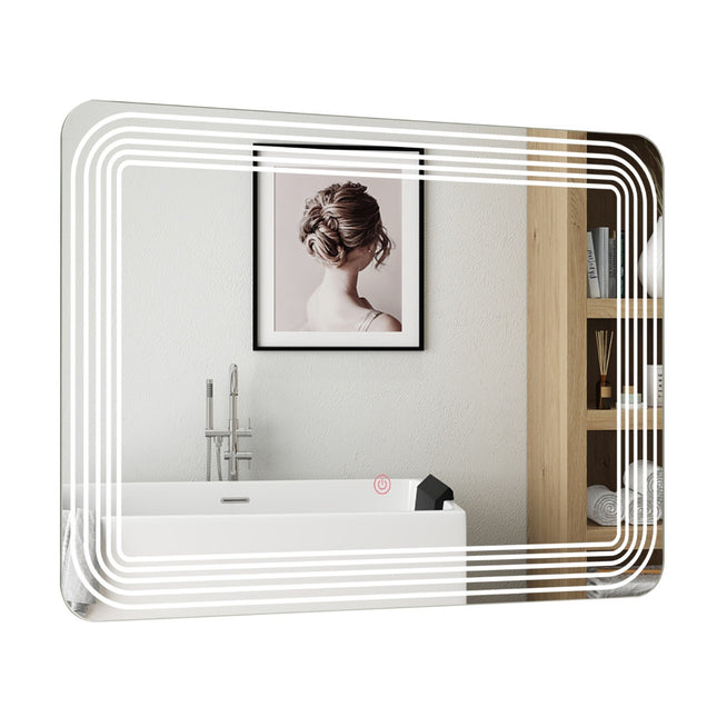LED Bathroom Mirror 70 x 50 cm, Anti-Fog, 3-Color Dimmable