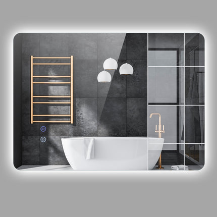 LED Bathroom Mirror, 70x50 cm, Anti-Fog, Adjustable Light