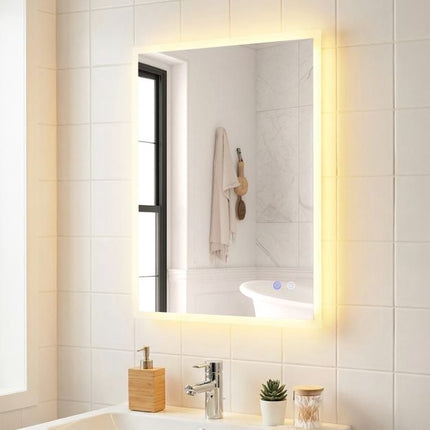 LED koupelnové zrcadlo 70x50cm, nemlžící, stmívatelné
