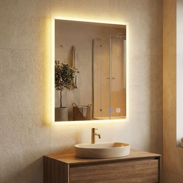 LED koupelnové zrcadlo 70x50cm, nemlžící, stmívatelné