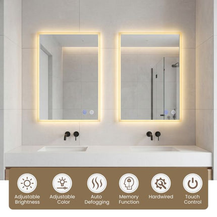 LED koupelnové zrcadlo 70x50cm, nemlžící, stmívatelné
