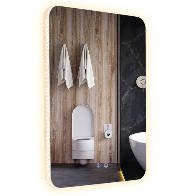 LED koupelnové zrcadlo 80 x 60 cm, stmívatelné, nemlžící